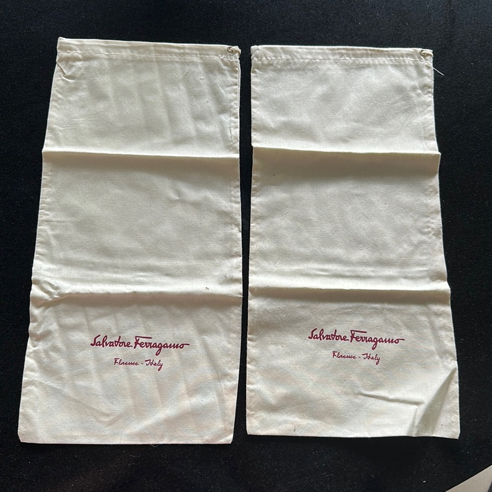 Brand new. Never used Ferragamo shoe dust bags.